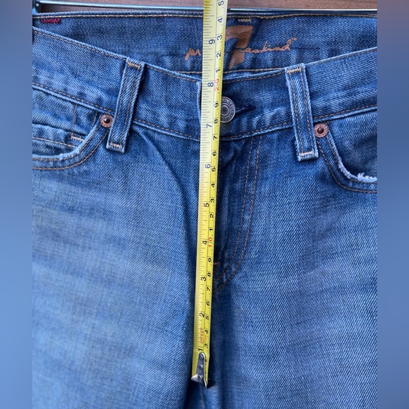 Vintage 7 for all Man Kind kick flares, medium wash, distressed. Size 25 - Picture 9 of 13